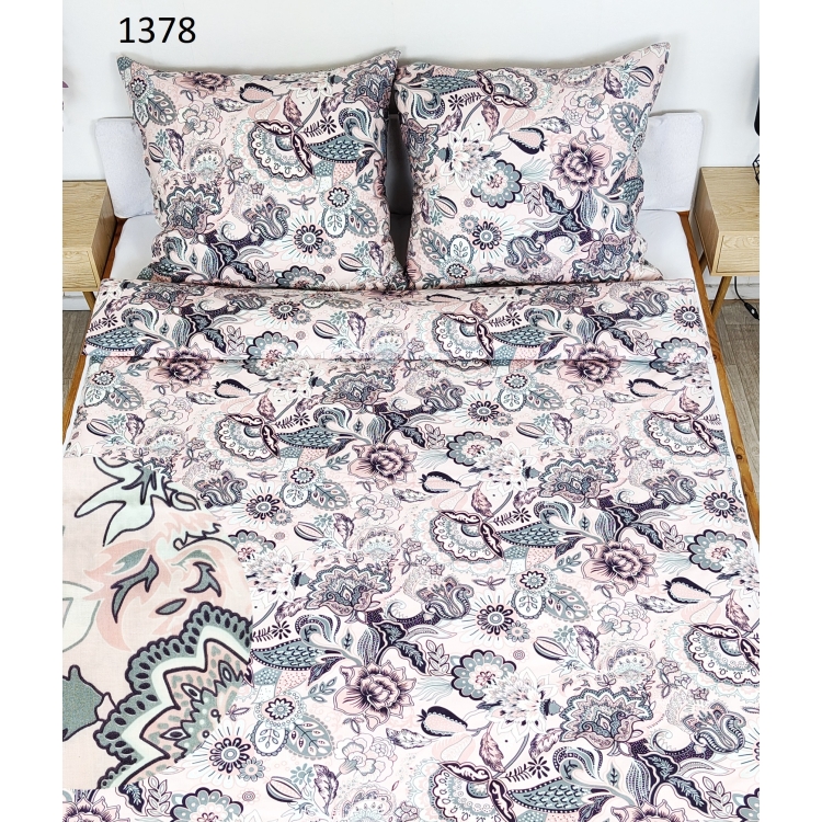 Pościel bawełniana z płótna 160- eleganckie ornamenty róż 1378